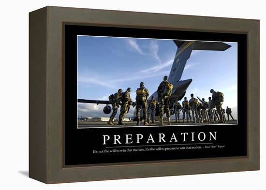 Preparation: Inspirational Quote and Motivational Poster-null-Framed Premier Image Canvas