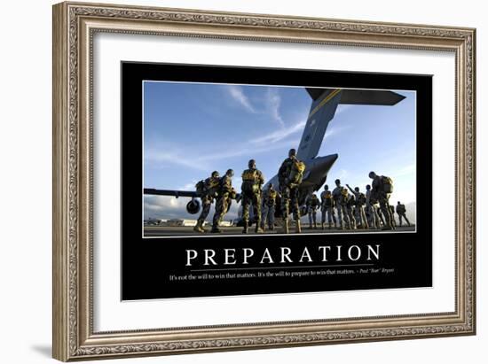 Preparation: Inspirational Quote and Motivational Poster-null-Framed Premium Photographic Print
