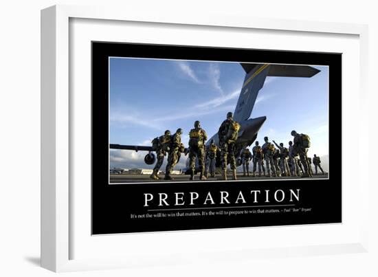 Preparation: Inspirational Quote and Motivational Poster-null-Framed Premium Photographic Print