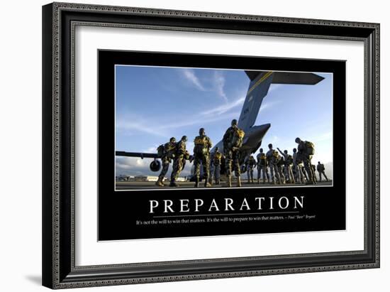 Preparation: Inspirational Quote and Motivational Poster-null-Framed Premium Photographic Print