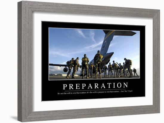 Preparation: Inspirational Quote and Motivational Poster-null-Framed Photographic Print