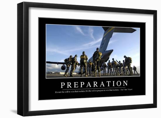 Preparation: Inspirational Quote and Motivational Poster-null-Framed Photographic Print