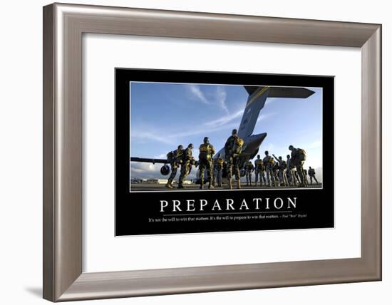 Preparation: Inspirational Quote and Motivational Poster-null-Framed Photographic Print