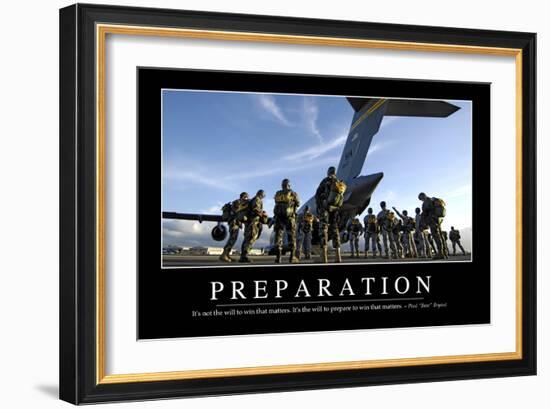 Preparation: Inspirational Quote and Motivational Poster-null-Framed Photographic Print