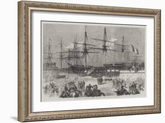 Preparations at Cherbourg for the Departure of the Reinforcements for Mexico-null-Framed Giclee Print