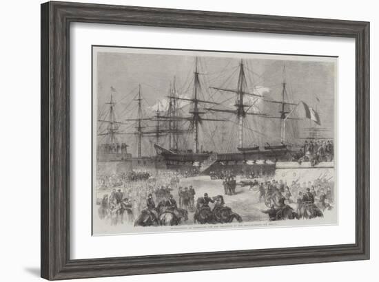 Preparations at Cherbourg for the Departure of the Reinforcements for Mexico-null-Framed Giclee Print