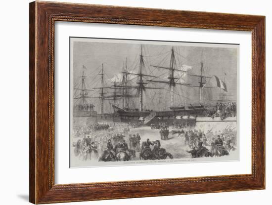 Preparations at Cherbourg for the Departure of the Reinforcements for Mexico-null-Framed Giclee Print