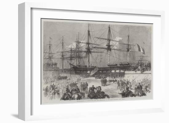 Preparations at Cherbourg for the Departure of the Reinforcements for Mexico-null-Framed Giclee Print