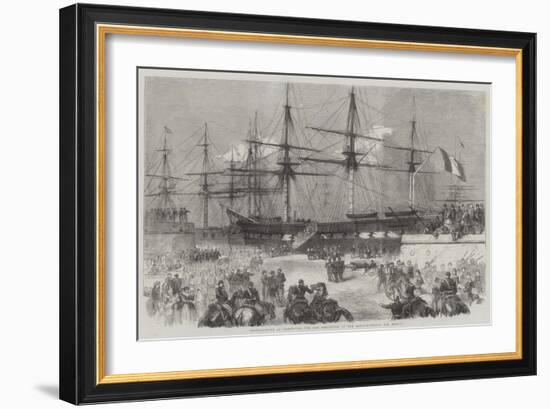 Preparations at Cherbourg for the Departure of the Reinforcements for Mexico-null-Framed Giclee Print