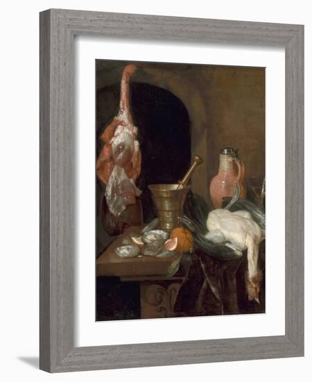 Preparations for a Meal, 1664 (Oil on Canvas)-Abraham Hendricksz Van Beyeren-Framed Giclee Print