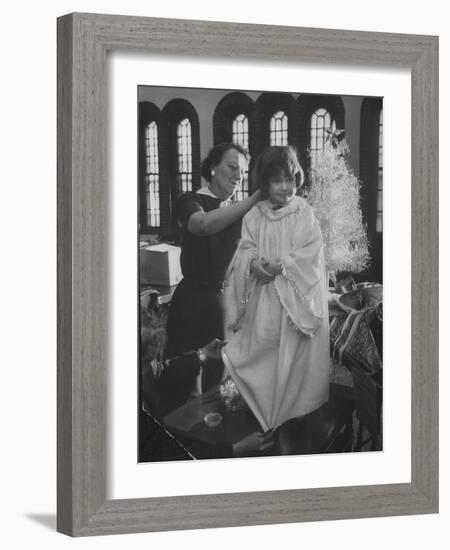 Preparations for Christmas Pageant at Bryn Mawr Community Church and at Orphanage-Francis Miller-Framed Photographic Print