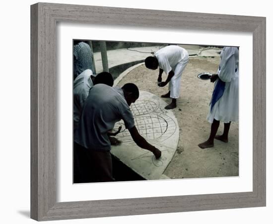 Preparations for Voodoo Ceremony at House, Haiti, West Indies, Central America-David Lomax-Framed Photographic Print