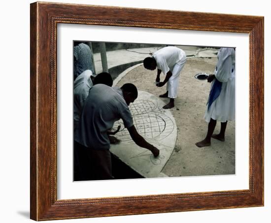 Preparations for Voodoo Ceremony at House, Haiti, West Indies, Central America-David Lomax-Framed Photographic Print