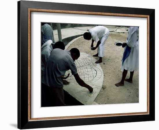 Preparations for Voodoo Ceremony at House, Haiti, West Indies, Central America-David Lomax-Framed Photographic Print