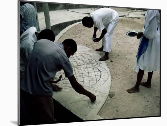 Preparations for Voodoo Ceremony at House, Haiti, West Indies, Central America-David Lomax-Mounted Photographic Print