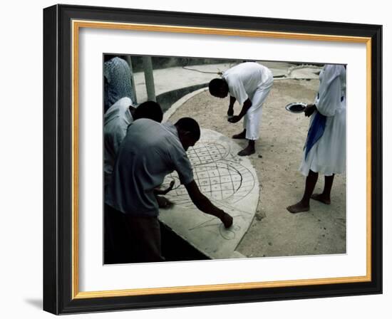 Preparations for Voodoo Ceremony at House, Haiti, West Indies, Central America-David Lomax-Framed Photographic Print