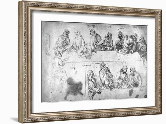 Preparatory Drawing For the Last Supper-Leonardo da Vinci-Framed Giclee Print