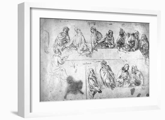 Preparatory Drawing For the Last Supper-Leonardo da Vinci-Framed Giclee Print