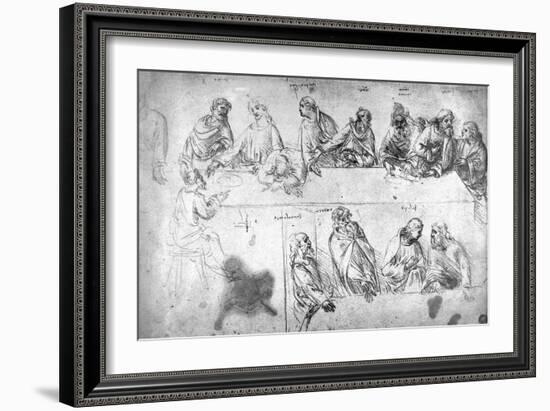 Preparatory Drawing For the Last Supper-Leonardo da Vinci-Framed Giclee Print