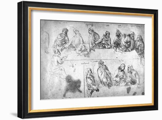 Preparatory Drawing For the Last Supper-Leonardo da Vinci-Framed Giclee Print