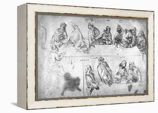 Preparatory Drawing For the Last Supper-Leonardo da Vinci-Framed Premier Image Canvas