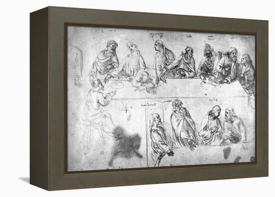 Preparatory Drawing For the Last Supper-Leonardo da Vinci-Framed Premier Image Canvas