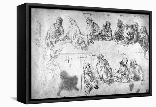 Preparatory Drawing For the Last Supper-Leonardo da Vinci-Framed Premier Image Canvas