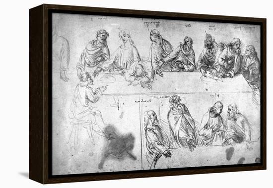 Preparatory Drawing For the Last Supper-Leonardo da Vinci-Framed Premier Image Canvas