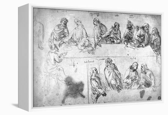 Preparatory Drawing For the Last Supper-Leonardo da Vinci-Framed Premier Image Canvas