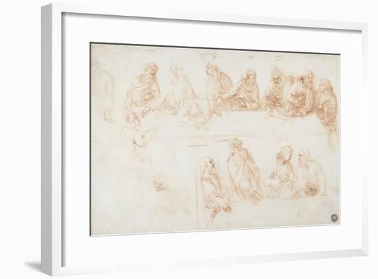 Preparatory Drawing for the Last Supper-Leonardo da Vinci-Framed Giclee Print