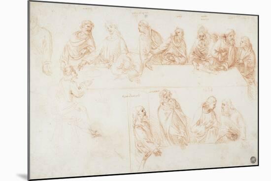 Preparatory Drawing for the Last Supper-Leonardo da Vinci-Mounted Giclee Print