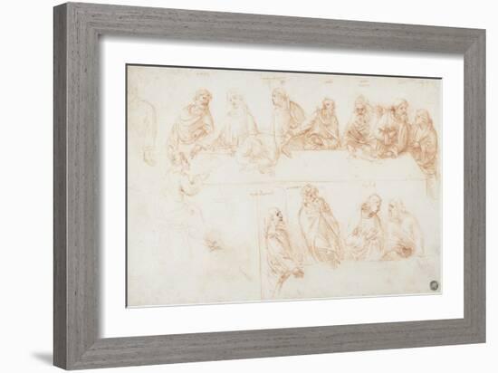 Preparatory Drawing for the Last Supper-Leonardo da Vinci-Framed Giclee Print
