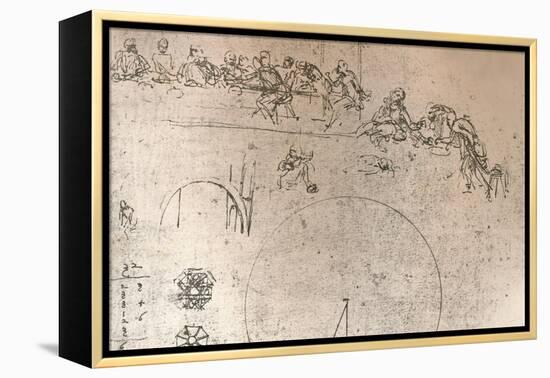 Preparatory sketch for the painting of `The Last Supper`, c1494-c1499 (1883)-Leonardo Da Vinci-Framed Premier Image Canvas