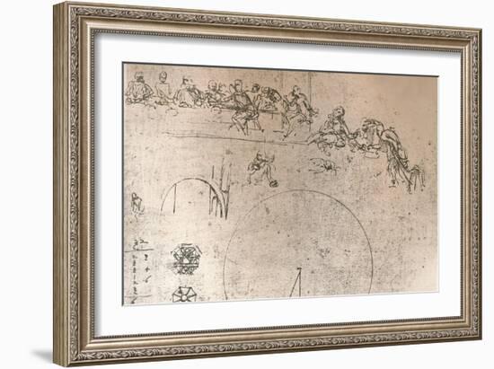 Preparatory sketch for the painting of `The Last Supper`, c1494-c1499 (1883)-Leonardo Da Vinci-Framed Giclee Print