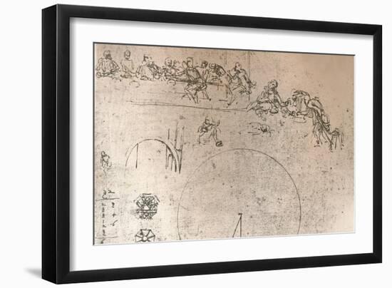 Preparatory sketch for the painting of `The Last Supper`, c1494-c1499 (1883)-Leonardo Da Vinci-Framed Giclee Print