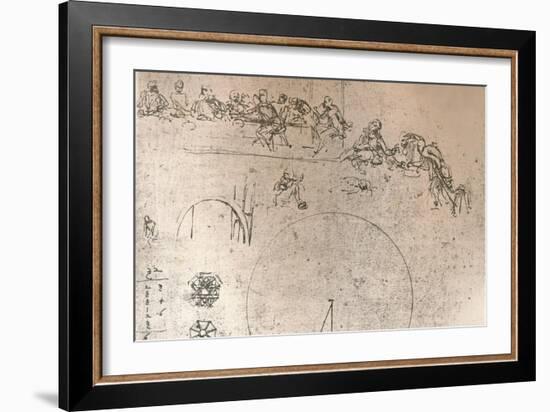 Preparatory sketch for the painting of `The Last Supper`, c1494-c1499 (1883)-Leonardo Da Vinci-Framed Giclee Print
