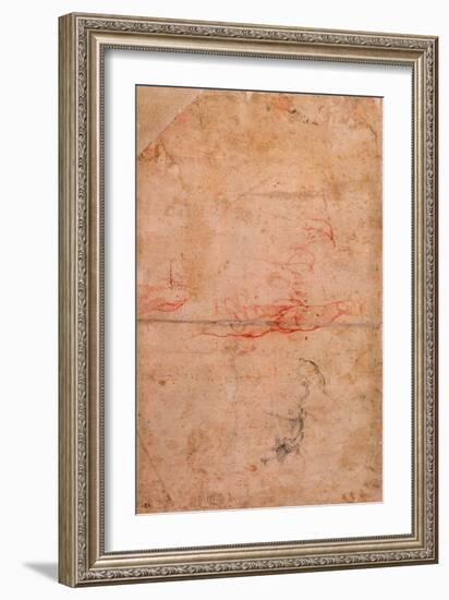 Preparatory Study for the Punishment of Haman-Michelangelo Buonarroti-Framed Giclee Print