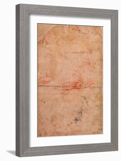 Preparatory Study for the Punishment of Haman-Michelangelo Buonarroti-Framed Giclee Print