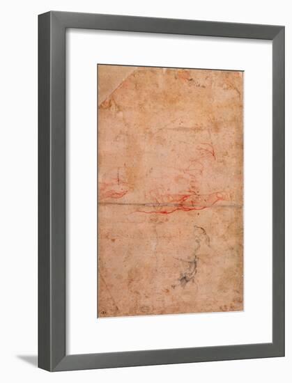 Preparatory Study for the Punishment of Haman-Michelangelo Buonarroti-Framed Giclee Print