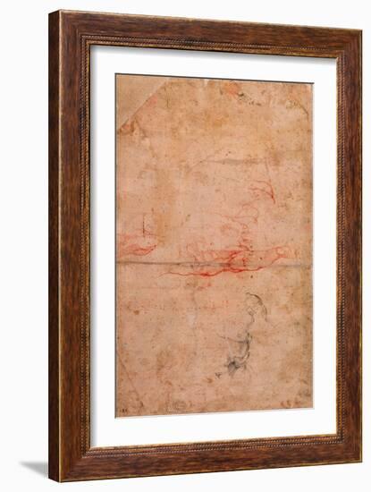 Preparatory Study for the Punishment of Haman-Michelangelo Buonarroti-Framed Giclee Print