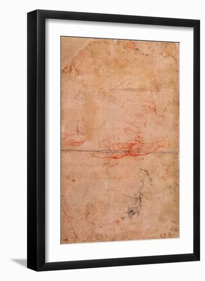 Preparatory Study for the Punishment of Haman-Michelangelo Buonarroti-Framed Giclee Print