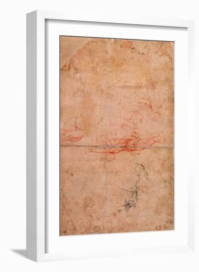 Preparatory Study for the Punishment of Haman-Michelangelo Buonarroti-Framed Giclee Print