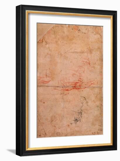 Preparatory Study for the Punishment of Haman-Michelangelo Buonarroti-Framed Giclee Print