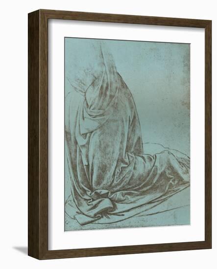 Preparatory Study of Drapery for the Angel in the Virgin of the Rocks, 1472-C1519-Leonardo da Vinci-Framed Giclee Print