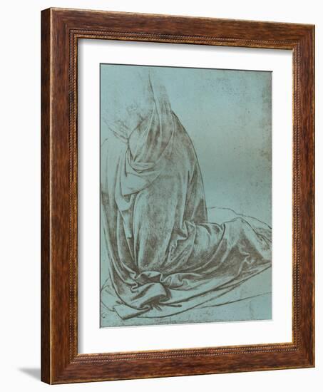 Preparatory Study of Drapery for the Angel in the Virgin of the Rocks, 1472-C1519-Leonardo da Vinci-Framed Giclee Print