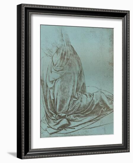 Preparatory Study of Drapery for the Angel in the Virgin of the Rocks, 1472-C1519-Leonardo da Vinci-Framed Giclee Print