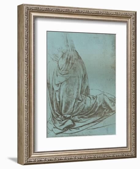 Preparatory Study of Drapery for the Angel in the Virgin of the Rocks, 1472-C1519-Leonardo da Vinci-Framed Giclee Print