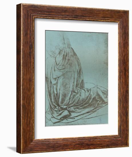 Preparatory Study of Drapery for the Angel in the Virgin of the Rocks, 1472-C1519-Leonardo da Vinci-Framed Giclee Print