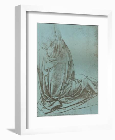 Preparatory Study of Drapery for the Angel in the Virgin of the Rocks, 1472-C1519-Leonardo da Vinci-Framed Giclee Print