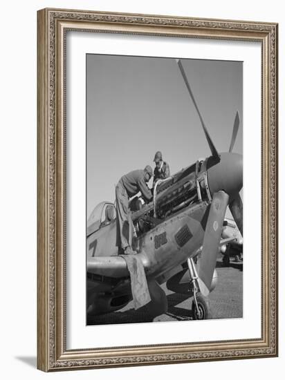 Preparing a Fighter-null-Framed Art Print